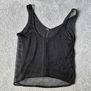 Zara Black Mesh Sparkly Tank Top, Medium